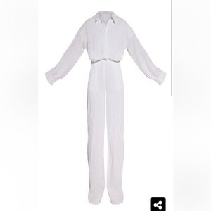 Brand new with tags PLT White Linen Look Drape Jumpsuit